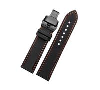 Tokicoo Quick Release Waterproof Nylon Sport Watch Strap with Simulated Carbon Fiber Texture and Leather Lining Design,Orange-Black Folding,24mm