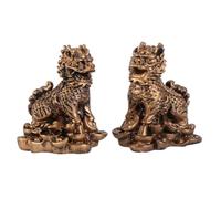 TOKIDNY 1 Pair Auspicious Kylin Models Resin Sculptures Decorative Home Furnishings Artistic Atmosphere Car Ornament for Study and Wine Cabinet