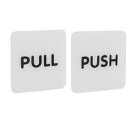 TOKIDNY 1 Pair Self Adhesive Push Pull Door Sticker Sign in White Acrylic, Waterproof and Not Easy to Fall, for Shop and Office Entrance Or Exit Doors