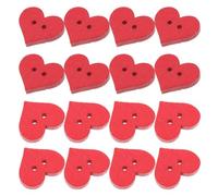TOKIDNY 100 Pieces Red Heart Shaped Wooden Buttons Small DIY Craft Buttons for Clothing Sewing Accessories Bulk Pack Smooth Surface Easy to Sew for Cardigans and Scrapbooking