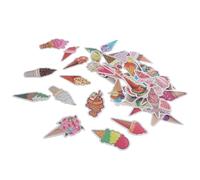 TOKIDNY 100pcs Graffiti Stickers Adhesive Ice Cream Stickers Unique Cartoon Pattern PVC Material Easy to Paste Decorative DIY Decoration for Suitcase and Diary Book