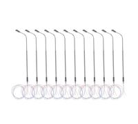 TOKIDNY 10Pcs 1/150 Scale LED Model Railway Street Lights Stainless Steel Lamp Posts White Light for Sand Table Accessories and Model Train Scenery