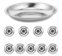 TOKIDNY 10pcs 8CM Stainless Steel Smoke Pellet Holder Trays for Photography Video Effects Film Set Prop Plates Flat Special Effects Smoke Pellet Utility Plates for Event Decoration