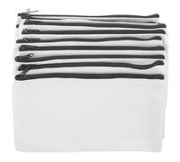TOKIDNY 10pcs Canvas Pencil Case and Cosmetic Bag Set Multi-Function DIY Blank Zipper Pouch Portable Storage that Fits Easily into Pockets and Random Color
