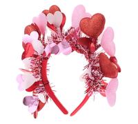 TOKIDNY 10pcs Glitter Heart Headband Valentine's Day Cupid Costume Accessories Heart Shaped Hairbands for Weddings Birthdays and Holiday Parties Red Sequin Design