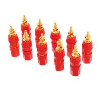 TOKIDNY 10pcs Gold-plated Brass Audio Binding Posts with M5 Hex Nut Screw Type Design, 50mm Extended Shaft Speaker Terminal Posts for Home Audio and Amplifier Speaker Wire Connections