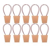 TOKIDNY 10pcs Khaki Kraft Paper Handheld Candy Bags with Handle Design and Sturdy Construction, Festival Sending Party Bags