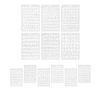 TOKIDNY 12pcs Alphabet Stencils for Painting Plastic Letter Number Drawing Templates Reusable & Washable for Journal Planner Scrapbook DIY Crafts