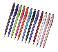 TOKIDNY 12pcs Capacitive Touch Screen Stylus Pen with Ballpoint for Tablet and Phone, Aluminium Material, Natural Writing Feeling, Convenient to Carry, for Drawing and Playing Games