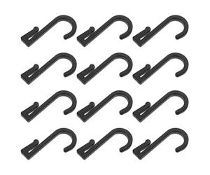 TOKIDNY 12pcs Plastic Bathroom Hooks with Sturdy J Shaped Design, Strong Small Hanger Hooks for Kitchen, Bathroom Or Entryway Use, Featuring 2mm Top Slot Width and Elegant Simple