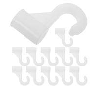 TOKIDNY 12pcs Plastic Closet Rod Brackets for Wardrobe Organization Rod End Hooks for Clothes Towels Shower Space-saving Tube Rail Holders with Easy Installation