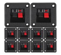 TOKIDNY 12pcs Square Speaker Terminal Cups for Small Audio Subwoofer Systems Compact Cable Management Box with Binding Post Connectors Installation for Desktop Speaker Wire Organization