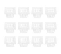TOKIDNY 12pcs White Square Pe Planter Pots Optimal Drainage for Orchids and Plants, Versatile Use for Indoor Setups and Traditional Soil-based Gardening, Sturdy Mesh Basket Design