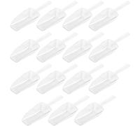 TOKIDNY 15pcs White Plastic Measuring Cups and Ice Cube Shovels Set, Multipurpose Kitchen Food Scoops for Flour, Sugar, and Ice, Suitable for Food Preparation and Storage