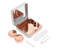 TOKIDNY 1set Marble Pattern Case with Mirror Compact Lightweight Lens Organizer Stylish Storage Box for Travel Outdoor Use for Friends Family