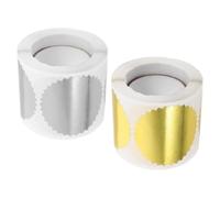 TOKIDNY 2 Rolls Notary Seal Silvery Metallic Seals 1.5 Inch Round Gearshaped Paper Stickers with Unique Design and Versatile Application for Certificates and Notarizing Legal Documents