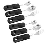 TOKIDNY 2 Sets Adaptive Shaking Elderly Utensils Weighted Forks and Spoons with Ergonomic Non Slip Handles Bendable Tableware for Disabled and Seniors Easy Grip Adaptive Cutlery