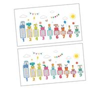 TOKIDNY 2 Sets Animal Multiplication Table Wall Stickers Educational Wall Decals for Classroom Easy to Apply and Remove Lightweight Decorative