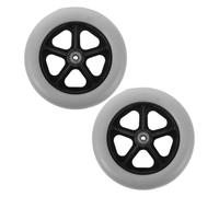TOKIDNY 2 Sets Wheelchair Front Wheels 8 Inch Solid Tire Casters Universal Swivel Replacement Parts for Walkers Wear Resistant Mobility Accessories