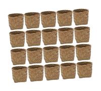 TOKIDNY 20 Pcs Natural Straw Woven Candy Boxes Rustic Wedding Candy Packing Cases for Party Favors Multi Purpose Gift and Cookie Storage Portable