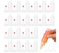TOKIDNY 20 Pcs Squeeze Bottles Squeeze Condiment Bottles 60ml Pe Pp Plastic Easy Control Liquid Flow Convenient Capacity Reading with 2 Pcs Funnels for Kitchen and Craft Room