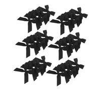 TOKIDNY 200pcs Mini Black Satin Ribbon Bows for Cake Decorations Wedding Party Favors DIY Crafts Sewing Scrapbooking Gift Wrapping with Easy Sew Glue Attachment