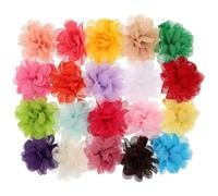 TOKIDNY 20pcs Chiffon Dog Hairpin with Colored Floral Charms Non-slip Flower Claw Clips for Cats and Dogs Lightweight Pet Hair Accessories for Parties and Everyday Dress Up