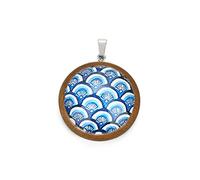 TOKIDNY 20PCS Round Blue Grey Glass Patches for DIY Jewelry Crafts Durable Jewelry Material for Earring Cuff Link Design for Special Occasions Decorations