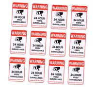 TOKIDNY 20pcs Weather-resistant Outdoor Video Warning Stickers Adhesive for Walls Fences Poles Gates Bright Visible Cctv Surveillance Signs for Schools Shops Restaurants