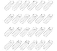 TOKIDNY 24 Pcs Transparent PVC Tilt Rod Hooks Curtain Rod Hangers Replacement Accessories for Vertical Blinds Lightweight Blind Wand Tip Hooks
