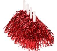 TOKIDNY 24 Pieces Red Cheerleader Pom Poms Set Metal Foil 20G Handheld for Cheering School Sports Events and Team Spirit Support