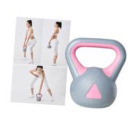 TOKIDNY 2kg Women’s Fixed Kettlebell for Fitness Training, Rubberized Gray-Pink Kettle Bell with Non-Slip Handle, Home Exercise Strength and Arm Muscle Workout Equipment