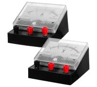 TOKIDNY 2Pcs Analog Dc Ammeter and Voltmeter Set, Small Dual-Range Electrical Tester for Physics Teaching, Portable Voltage Current Meter for Classroom Experiments