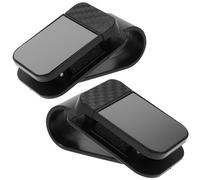 TOKIDNY 2pcs Car Sunglass Holder Clip for Sun Visor Carbon Fiber Texture Auto Glasses Mount with One-hand Operation Secure Grip Eyeglass Hanger for Vehicle Interior Storage