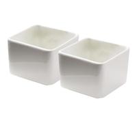 TOKIDNY 2pcs Ceramic Small Square Dipping Bowls 180ml Kitchen Condiment Sauce Dishes Porcelain Spice Bowls for Household Use and Appetizer Serving