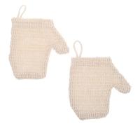 TOKIDNY 2pcs Exfoliating Wash Gloves for Bathing with Gentle and Deep Cleaning, Made from Cotton and Linen, Reusable Body Exfoliator Gloves for Shower and Spa