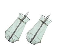 TOKIDNY 2pcs Fish Cage with Lockable Opening 25cm Scratch-resistant Fishing Keep Net Portable Mesh Trap for Outdoor Fishing Accessories