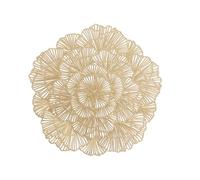 TOKIDNY 2Pcs Heat-resistant PVC Dining Tableware Pads with Anti-slip Texture Gold Creative Hollow Ginkgo Leaf Design Insulated Placemats for Kitchen Restaurant Party and Wedding Decoration