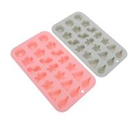 TOKIDNY 2Pcs Mini Christmas Silicone Baking Molds 3D Xmas Tree Santa Gingerbread Man Wreath Boot Non-Stick Silicone Food Molds for Holiday Cookies Chocolate DIY Baking Tools