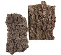 TOKIDNY 2pcs Natural Bark Climb Platform for Reptile Terrariums Hiding Hut and Habitat Ornament for Lizards Geckos Bearded Dragons Pet Supply