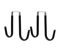 TOKIDNY 2pcs Over The Door Hooks Coat Hook Black Iron PVC No Drilling Required Versatile Usage Bathroom Bedroom