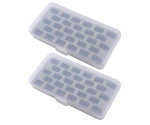 TOKIDNY 2pcs Plastic Bobbin Case for Sewing Machine with Cover and Sponge Insert, Compact Bobbin Storage Box Holds Multiple Thread Spools, for Home Sewing the Go Teaching