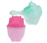 TOKIDNY 2pcs Shampoo Rinser Cups for Cartoon Bath Rinse Jug with Soft Rim and Break-Resistant Waterfall Design Eye Hair Washing Cups for Newborns