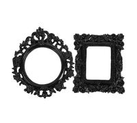 TOKIDNY 2pcs Small Resin Photo Frames with Multifunctional Design and Deformation Resistance, European-style Vintage Rectangle and Oval Frames for Photography Prop and Home Decor