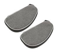 TOKIDNY 2Pcs Table Tennis Paddle Case Grey Shell Hard Cover - Portable Racket Storage Bag for Sport Equipment Organizing and Protection