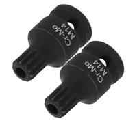 TOKIDNY 2pcs Triple Square Spline Socket Stubby Impact Remover for Brake Caliper Screw Maintenance Ergonomic Grip Tool for Easy Brake Repair