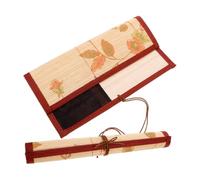 TOKIDNY 2pcs Vintage Bamboo Brush Holder Organizer for Beginner Artists Handmade Bamboo Paintbrush Storage Case Portable Calligraphy Pen Wrap for Art Drawing Supplies