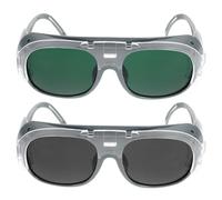 TOKIDNY 2pcs Welding Goggles Polished Eyes Goggles Eye Protection Anti-ultraviolet Abs Material Black for Electric Welding and Grinding