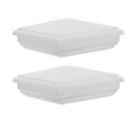 TOKIDNY 2pcs White PVC Square Pyramid Fence Post Caps 5x5 Inch, Decorative and Waterproof Post Top Covers for Wooden Poles and Decks, for Garden Walkways and Community Fences
