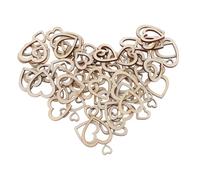 TOKIDNY 300pcs Hollow Heart Shaped Wood Chips Unfinished Rustic Wooden Cutouts Durable Craft Decorations for Valentines Day Wedding Centerpieces Romantic DIY Projects